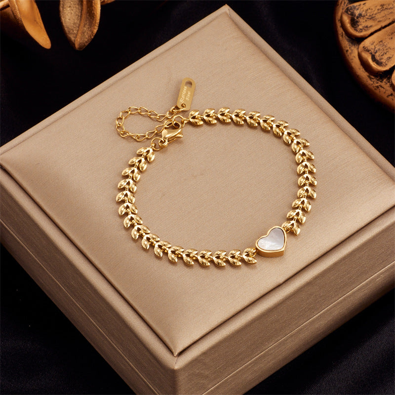Brazalete de acero de titanio de cadena de doble gruesa de doble gruesa al por mayor